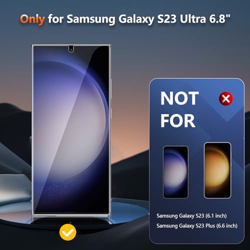 [3 Pack] for Samsung Galaxy S23 Ultra Screen Protector [Not Glass], Flexible TPU Film, Fingerprint Unlock, Easy Installation, Case Friendly, Bubble Free - size: Samsung Galaxy S23 Ultra