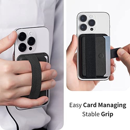 Sinjimoru Pull Tab Magnetic Wallet for MagSafe, Grip Band, Lavender - color: Band Lavender