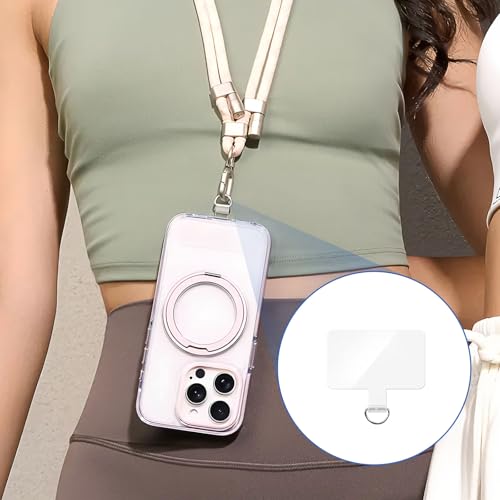14 Pieces Clear Phone Tether Tab Universal Phone Lanyard Patch Without Adhesive for Most Smartphones Phone Cases - color: Square Shape