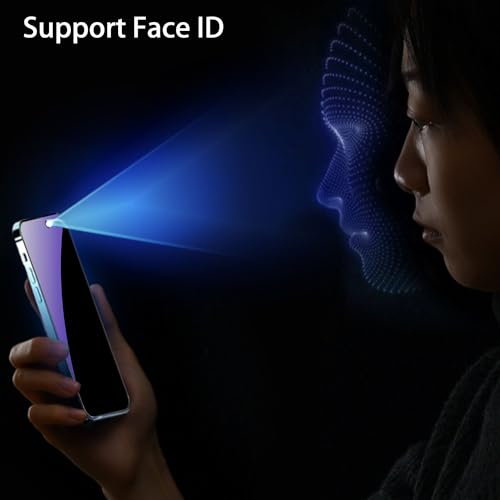 2 Pack Anti-Blue Privacy Tempered Glass for iPhone 15 Pro Anti-Spy Screen Protector Anti-Peeping Film Anti-scratch Full Covered 6.1 inch (Blue) - size: For iPhone 15 Pro