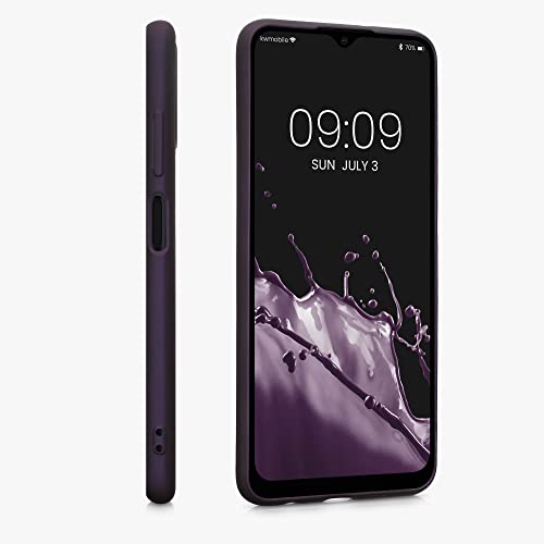 kwmobile Case Compatible with Samsung Galaxy A03s Case - Soft Slim Metallic TPU Silicone Cover - Metallic Berry - color: metallic berry