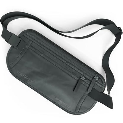 VENTURE 4TH Travel Money Belt, RFID Blocking Passport Holder - Sleek Gray - color: Sleek Gray