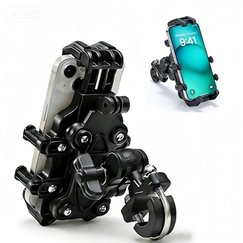 Motorcycle Phone Mount Holder, 8-Claw Anti-Shake Bike Phone Mount with Vibration Dampener,Fits 5.5-8.0" Phones for Motorcycle, Bicycle, Scooter, ATV