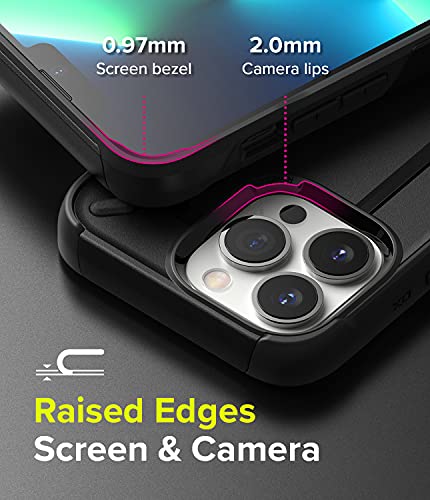 Ringke DX Compatible with iPhone 13 Pro Max, Tough Dual-Layered Military Grade Drop Protection Heavy Duty Frame Bumper Back Cover for 6.7-Inch (2021) - Black