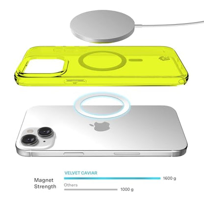VELVET CAVIAR for iPhone 15 Case Neon Yellow - Compatible with MagSafe [10ft Drop Tested] - color: Neon Yellow, size: 15