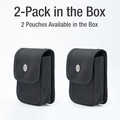 Tintirs 2 Pack EDC Belt Pouches for Men Women, Compact Holster Pouches Waist Bags with Belt Loop for Fishing, Hiking, Camping, Durable Snap Closure, Premium Waxed Canvas