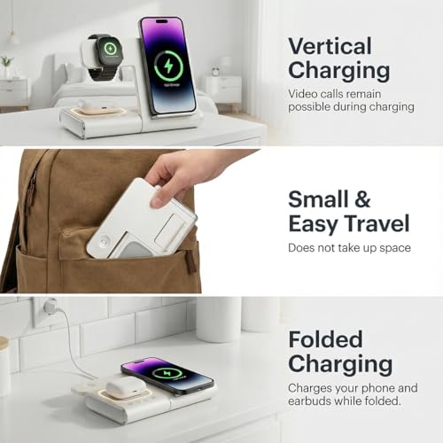 BLKE Bedside Charging Hub with Speaker Light: Foldable Wireless Station