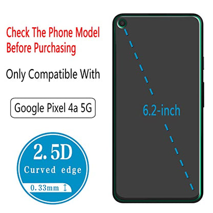 2 Pack Screen Protector for Google Pixel 4a 5G Tempered Glass Film - color: Clear-Google Pixel 4a 5G