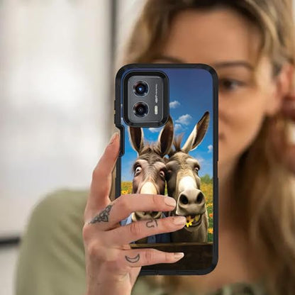 for Moto G 5G 2024/Moto G Play 5G 2024 Case, Military Grade Heavy Duty [3-Layer] Dustproof Shockproof Full-Body Protective Case for Motorola Moto G 5G 2024, Funny Donkey - color: Funny Donkey
