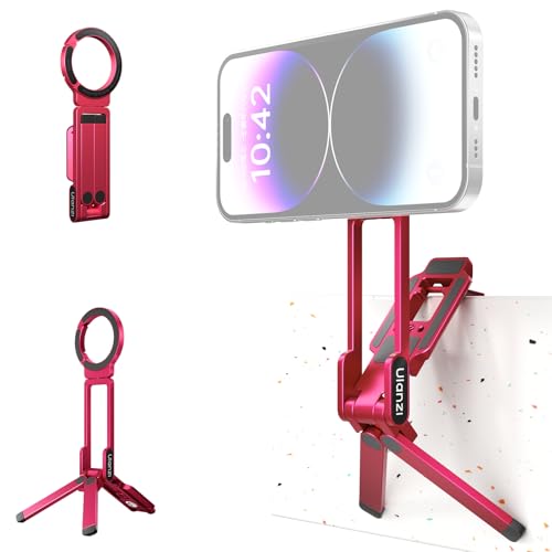 ULANZI MA38 Magnetic Phone Tripod for iPhone, Portable Phone Holder Red - color: Raspberry Red