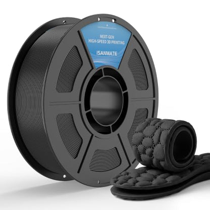 iSANMATE TPU 85A Filament 1.75mm, Black TPU Flexible Filament 85A, 1kg | iSANMATE Filament; Soft Flexible TPU HF; Compatable with Bambu Lab & most FDM 3D Printers; 1kg/2.2lbs; 50-80mm/s - color: Black, size: TPU-85A
