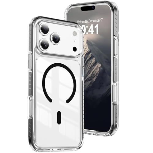 Magnetic Case for iPhone 17 Pro Max Case Clear Cute Black CT | Compatible with MagSafe,Transparent TPU Bumper,Anti-Yellowing,Military Grade Drop Protection,Slim,Phone Case for Girls women - color: Black, size: iPhone 17 Pro Max 6.9"