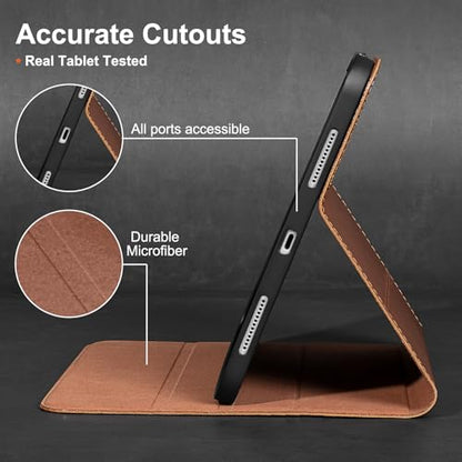 Gexmil Leather Case for iPad mini 7 A17 Pro/iPad mini 6 Gen 8.3 Inch - color: Vegetable Tanned Brown