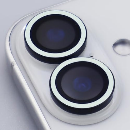 BONVAN for iPhone 17 Camera Lens Protector Glow in the Dark Tempered Glass Screen Accessories Luminous Lens Cover (2PCS) (White) - color: White
