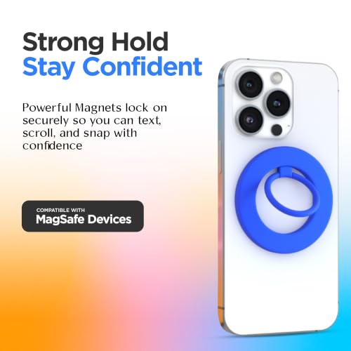 FELONY CASE - Blue Ring Grip and Stand - Version 2.0 - Improved Stronger Magnet, Magnetic Phone Ring Holder for MagSafe Compatible iPhone 17, 16, 15, 14, 13, 12, Pro, Pro Max - Drop Protection - color: Blue