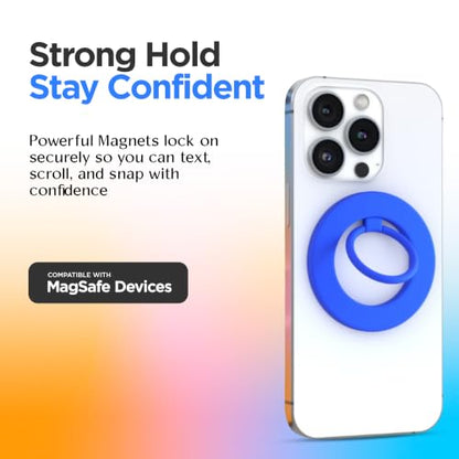 FELONY CASE - Blue Ring Grip and Stand - Version 2.0 - Improved Stronger Magnet, Magnetic Phone Ring Holder for MagSafe Compatible iPhone 17, 16, 15, 14, 13, 12, Pro, Pro Max - Drop Protection - color: Blue