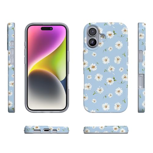 Casely iPhone 17 Case | Daisy Daydream | Baby Blue Floral | Compatible with MagSafe | Classic Ultra Slim Design - color: Daisy Daydream | Baby Blue Floral