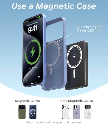 BBD Magsafe Portable Charger,10000mAh Magnetic Power Bank Fast Charging PD 20w with USB C Cable,Slim Magsafe Battery Pack Travel Essential,Wireless Power Bank for iphone 17/16/15/14/13/12 Series 1Pack