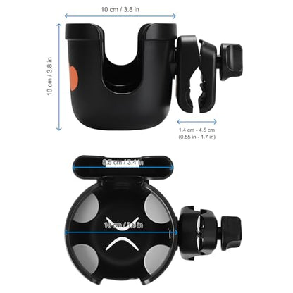 Accmor Wheelchair Cup Holder with Phone Holder, ﻿Universal 360° Rotatable Walker Cup Holder Rollator Scooter Accessory - color: Monkey