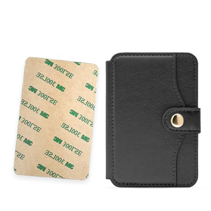 Phone Wallet Stick on, Adhesive Slim Credit Card Holder for cell phone - color: Black
