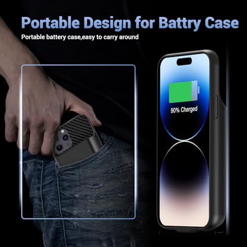 13800mAh Battery Case for iPhone 14 Pro Max/13 Pro Max/12Pro Max/14 Plus (6.7 inch) [2026 Upgraded] High Capacity Extended Charging Case Charger Battery Pack with Tempered Glass Screen Protector - size: for iPhone 14 Pro Max/13 Pro Max(6.7 inch)