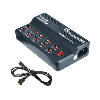 MaxLax USB Charging Station,10 Port 60W Multiple USB Charger Station,Multi Ports Charger Charging for Smartphones，Tablets，and Many Devices.