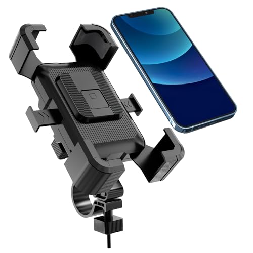Bike Phone Mount Holder, Motorcycle Phone Mount, 3rd-Gen Anti Vibration for Scooter, E-Bicycle, Durable Phone Holder Handlebar[1s Release] Suitable for Smartphones 4.7-7.1",