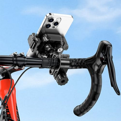 Universal Shock Absorbing Phone Mount for Motorcycle Handlebar Secure Silicone Grip Vibration Damping Technology Stable Riding Companion