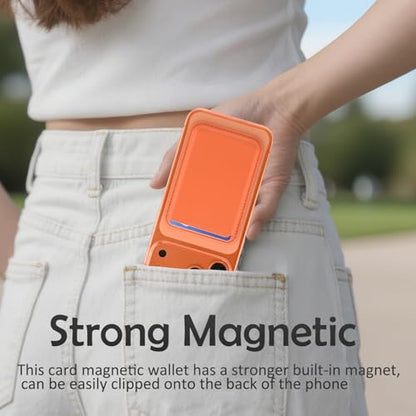 for Magsafe Card Holder | Leather Magnetic Wallet | Holds 3 Cards - color: A