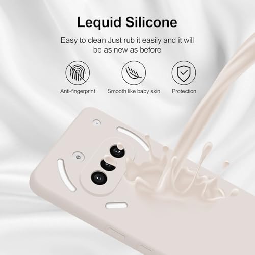 GiiYoon Silicone Case for Nothing Phone 3a, Off White - color: Off-white, size: Nothing Phone 3a