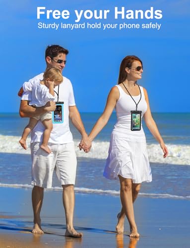 Waterproof Phone Pouch,2 Pack White Phone Waterproof Case,Cell Phone Dry Bag,Protection Level: IP68,Beach Cruise for Apple iPhone,Samsung,and More,Lanyard Included,(Fits Up to 8.3”),White - color: Multicolor,C,White