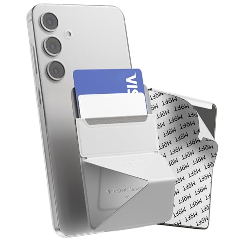 MOFT Phone Stand, Adhesive Card Holder Fits 2-3 Cards, Slim & Portable Leather Phone Wallet, 2 Viewing Angles, RFID Blocking, Compatible with iPhone, Galaxy and Most Smartphones - Misty Cove - color: Misty Cove