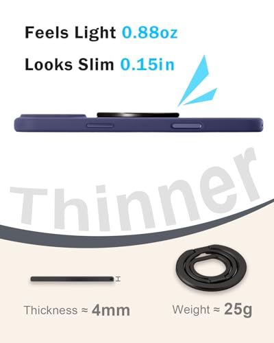 Phone Ring Holder for MagSafe,360°Rotation Magnetic Phone Grip Ultra-Thin & Lightweight Kickstand for iPhone 17/16/15/14/13/12 Series Black - color: Black
