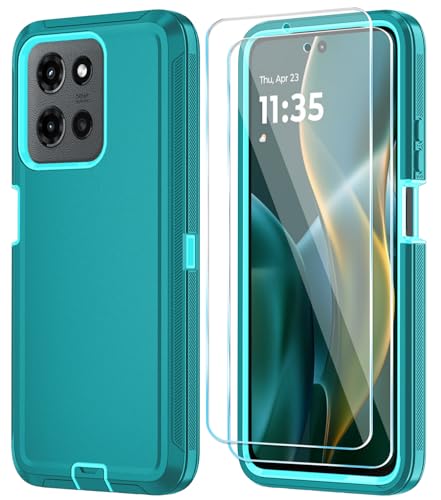 Qinmay Phone Case for Motorola Moto G 2026/Moto G Play 5G 2026 Case with HD Screen Protector, Heavy Duty Shockproof & Dropproof 3-Layer Cover Phone Case,LakeSkyBlue - color: LakeSkyBlue