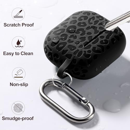 Leopard Engraved for AirPods 5 (2026) and AirPods 4 Case Cover (2024) - color: Black, size: Airpods 5 & 4 Case