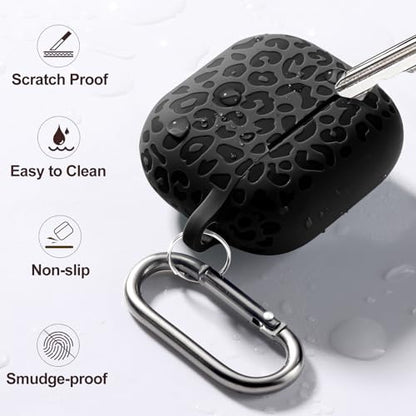 Leopard Engraved for AirPods 5 (2026) and AirPods 4 Case Cover (2024) - color: Black, size: Airpods 5 & 4 Case