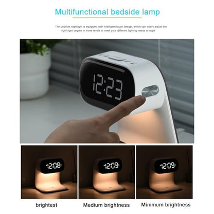 Wireless Charger Alarm Clock, Featuring Wireless Charging, Clock, Alarm, 3-Level Lighting, 15W Fast Wireless Charging, and Compatibility with All Qi-Enabled Devices, A40 White. - color: Wireless Charger Alarm Clock A40 White