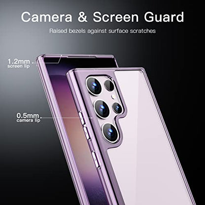 JETech Case for Samsung Galaxy S23 Ultra, Anti-Yellowing, Purple | Shockproof Protection, Scratch Resistant Hard PC Back, Durable Transparent TPU Bumper - color: Purple