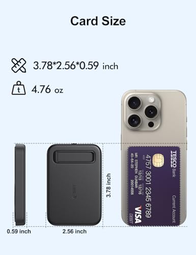 USB-C Portable Charger Compatible with iPhone 15, 16, 17 & Android Devices Power Bank Magnetic Battery & Adjustable Stand TSA Travel Approved USB Rechargeable Built-in Cable Black - color: Black