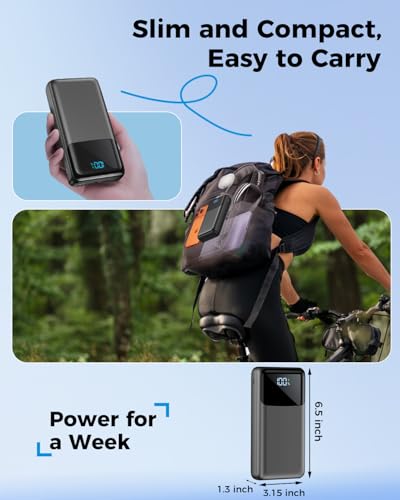 Portable Charger Power Bank 50000mAh, USB-C PD 30W Fast Charging External Battery Pack, Portable Phone Charger for iPhone 17/1615/14/13/12/11 Samsung Android (Sky Blue)