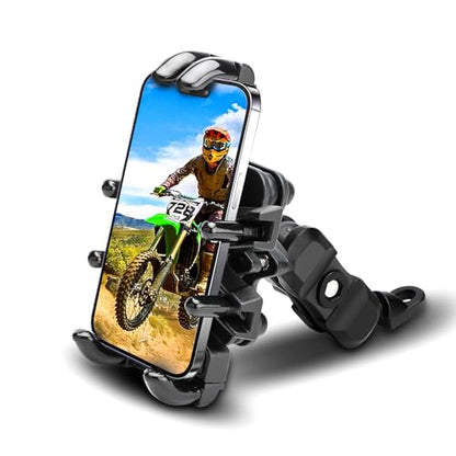 nibbi Motorocycle Phone Mount with Vibration Dampener,Ajustable Rear View Mirror Cell Phone Holder for Motorocyle Fit 4.7''-7.1'' Cell Phone - style: Rearview Mirror Mount