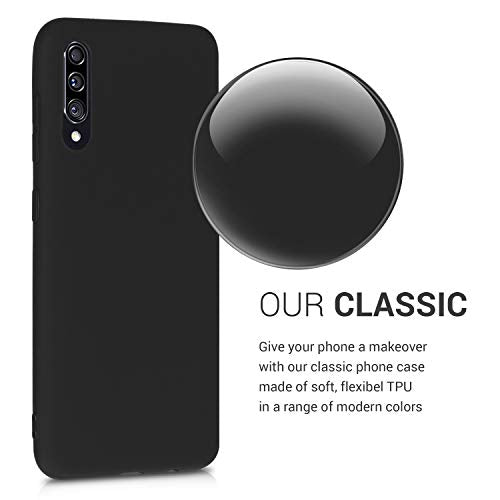 kwmobile Case Compatible with Samsung Galaxy A30s Case - Soft Slim Protective TPU Silicone Cover - Black Matte - color: black matte