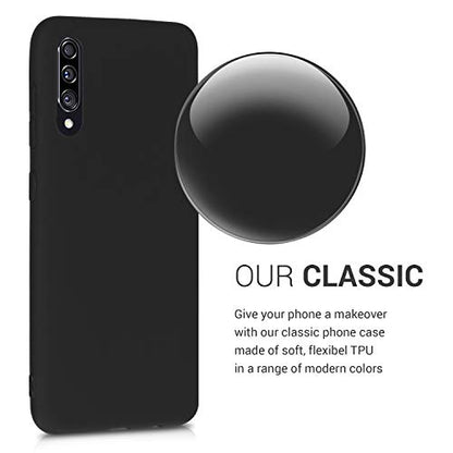 kwmobile Case Compatible with Samsung Galaxy A30s Case - Soft Slim Protective TPU Silicone Cover - Black Matte - color: black matte