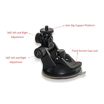2 Pack Dash Cam Suction Cup Mount with 1/4 Screw Thread Windshield Camera Holder Stand for Car Dashcam GPS Driving DVR Action Camcorder Phone Bracket Video Recorder