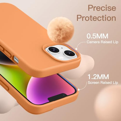 JETech Silicone Case for iPhone 14, Marigold | Silky Soft Touch, Shockproof Protection, Scratch Resistant, Microfiber Lining - color: Marigold, size: iPhone 14