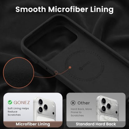GONEZ Magnetic for iPhone 17 Pro Max Case, Silicone Cover Black - color: Black, size: Iphone 17 Pro Max