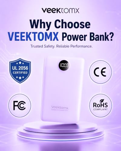 Portable Charger 10000mAh, Ultra Slim Power Bank Fast Charging (Purple) - color: purple