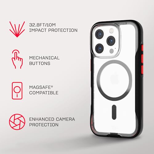 Tech21 EvoPro for iPhone 16 Pro Compatible with MagSafe - Impact Protection Case 21x Military Standard Tested - in Clear/Black - color: Clear/Black, size: iPhone 16 Pro