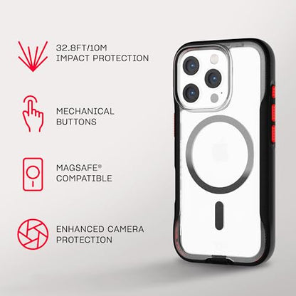 Tech21 EvoPro for iPhone 16 Pro Compatible with MagSafe - Impact Protection Case 21x Military Standard Tested - in Clear/Black - color: Clear/Black, size: iPhone 16 Pro