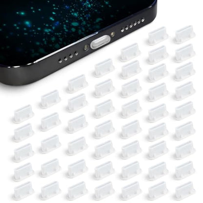 USB C Dust Plugs 50 Pack with Cleaning Brush, Charging Port Covers, Clear - color: Clear, 50 Pack